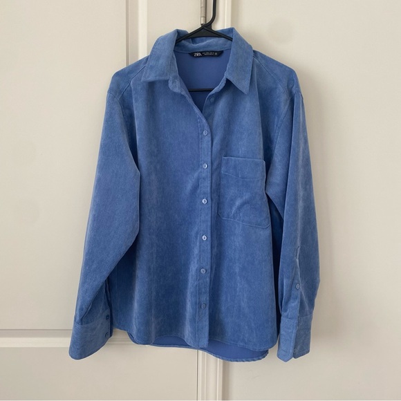 Zara Fine Waled Corduroy Shacket Sz Large Casual Preppy Cool Fall Spring School - Picture 5 of 9